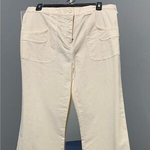 Nili Lotan Cream Boot Cut Pants